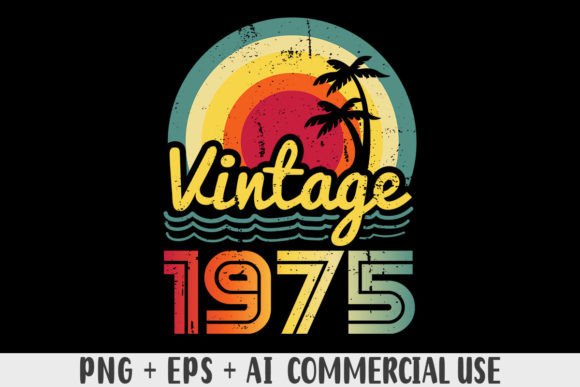 Download Vintage 1975 PNG Sublimation Design - 1975 Collection