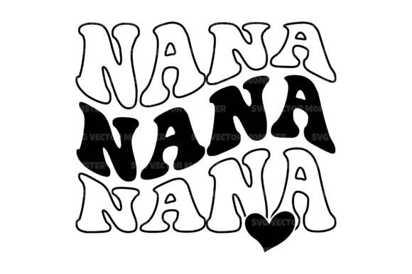 Download Nana Wavy Stacked Svg Cut File - Wavy Collection
