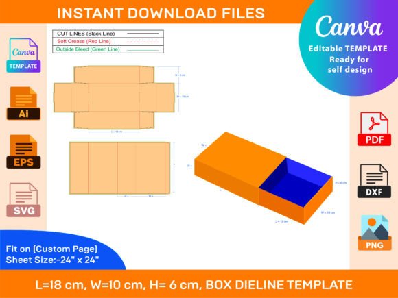Download Slide Box, Matchbox, Dieline Template - Matchbox Collection