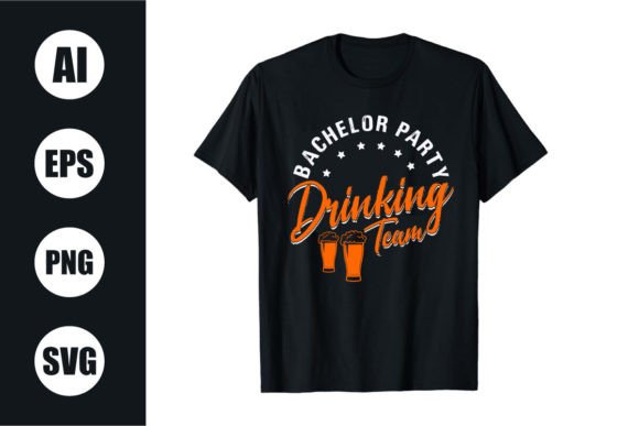 Download Bachelor Party Retro Wavy T Shirt Design - Wavy Collection