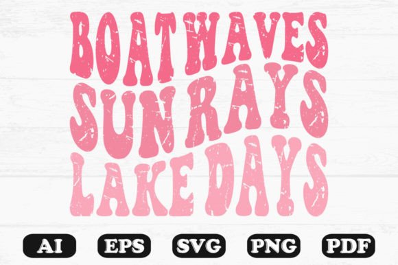 Download Boat Waves Sun Rays Lake Days Retro Wavy - Wavy Collection
